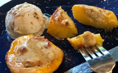 Sweet ‘n Tart Baked Peaches with Cream Cheese Centers