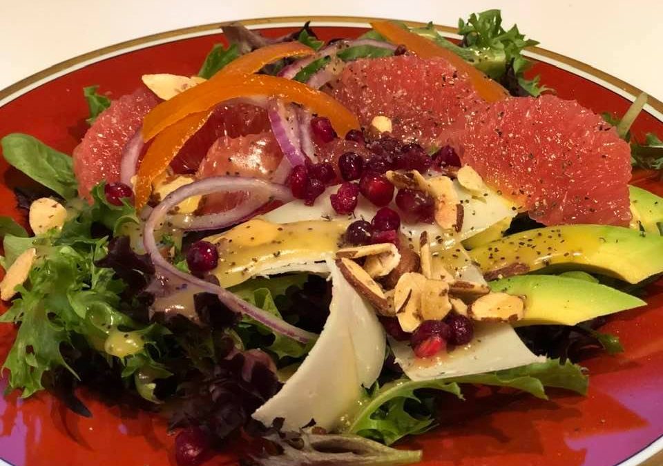 Rudy Red Grapefruit Salad with Poppyseed Dressing